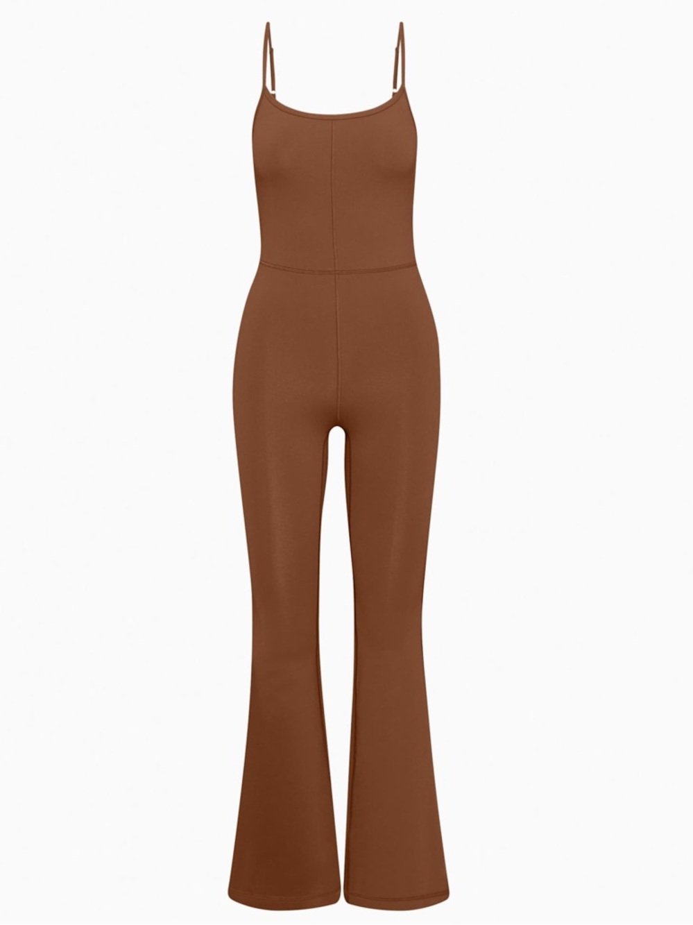 Aritzia Wilfred Free Divinity Flare Jumpsuit in Cognac Brown Size XXS